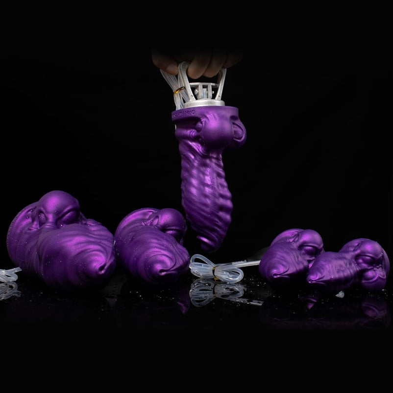 Purple Dragon Squirting Dildo | Segmented Silicone Huge Butt Plug Beast Sex Toy XS–XL – Domlust