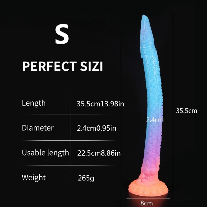 Glow-in-the-Dark Tentacle Dildo | Long Silicone Anal Whip & Butt Plug by Domlust