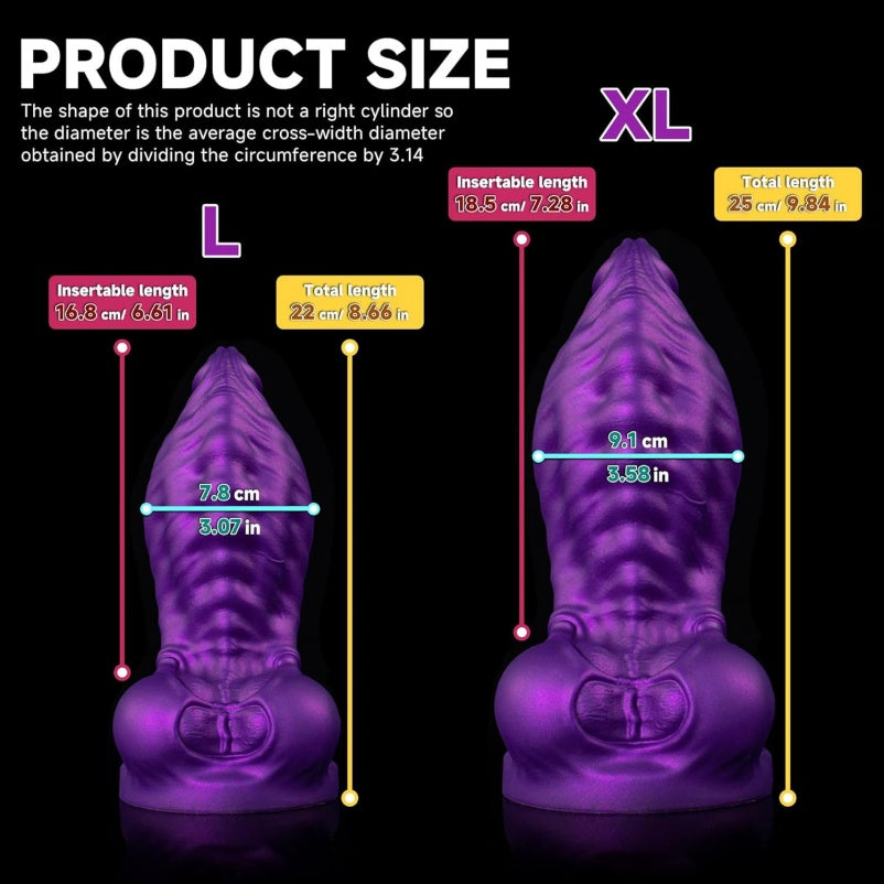 Purple Dragon Squirting Dildo | Segmented Silicone Huge Butt Plug Beast Sex Toy XS–XL – Domlust