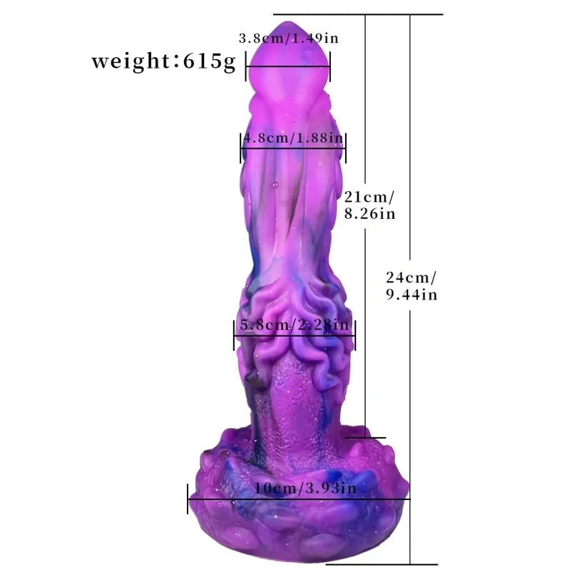 Domlust DrakeWave – Purple Dragon Vibrating Dildo | 10 Vibration + 7 Thrust Modes | Wireless Remote Platinum Silicone