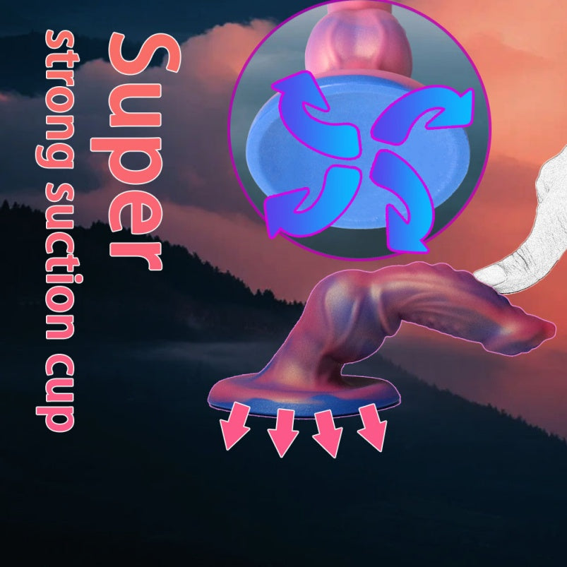 Dog Dildo – Aurora Borealis Platinum Silicone | Knotted Fantasy 7 Inch | Anal & Vaginal | Domlust