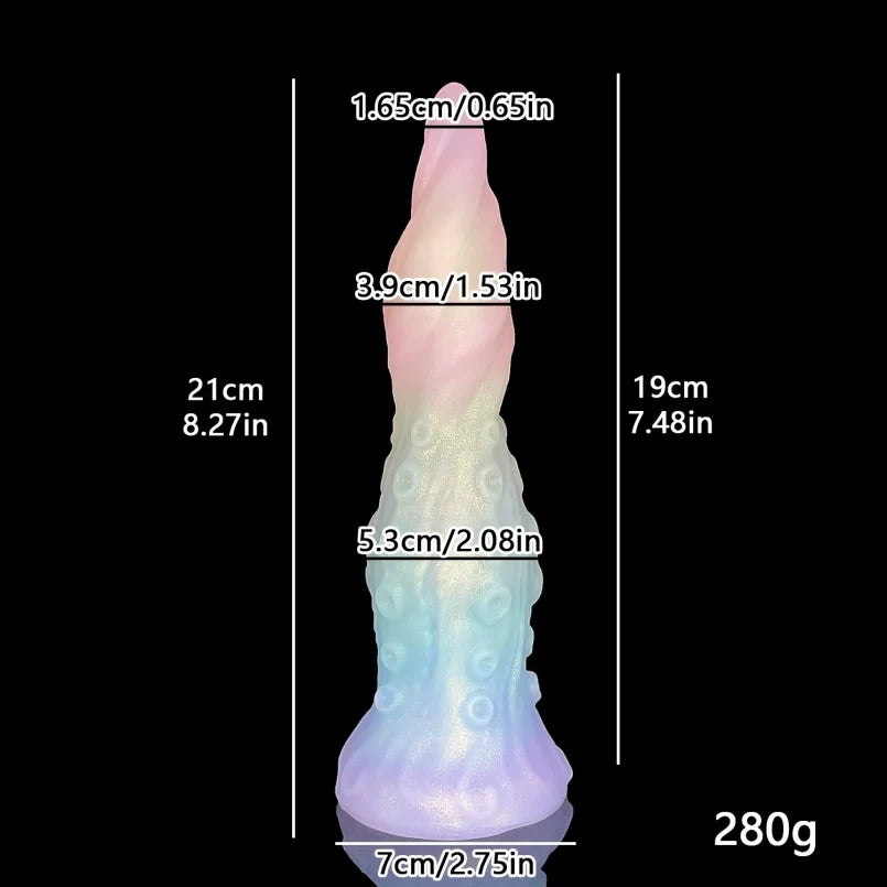 Domlust Clear Jelly Tentacle Dildo – Platinum Silicone Suction Cup Fantasy Dragon Anal G-Spot Fetish Sex Toy