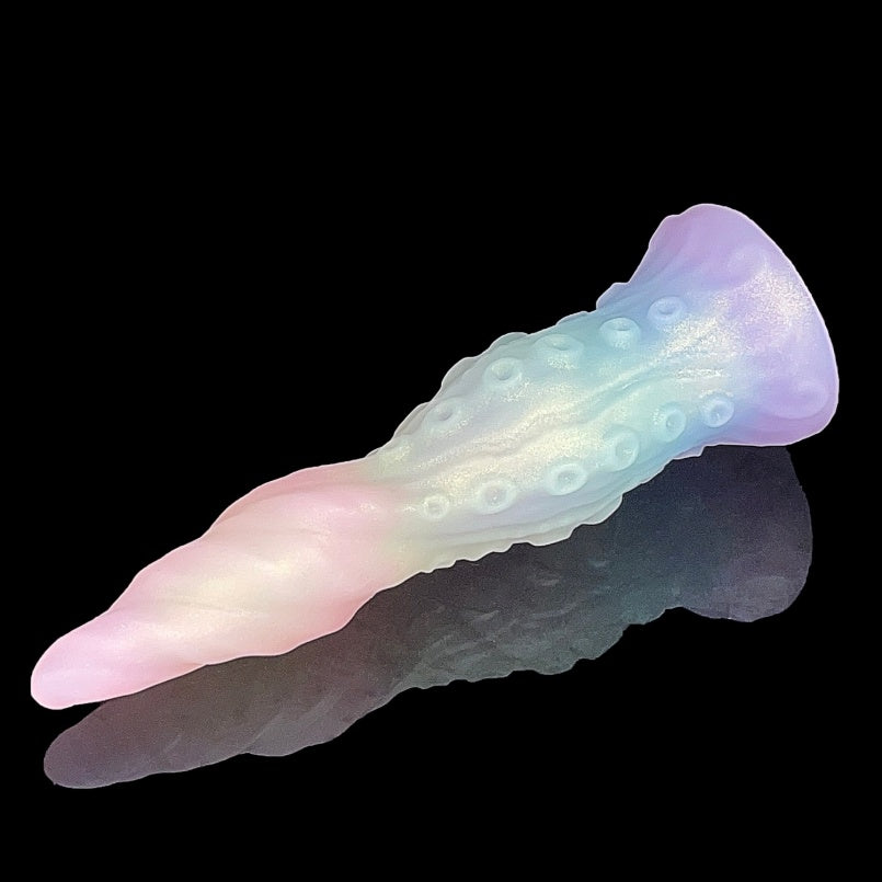Domlust Clear Jelly Tentacle Dildo – Platinum Silicone Suction Cup Fantasy Dragon Anal G-Spot Fetish Sex Toy