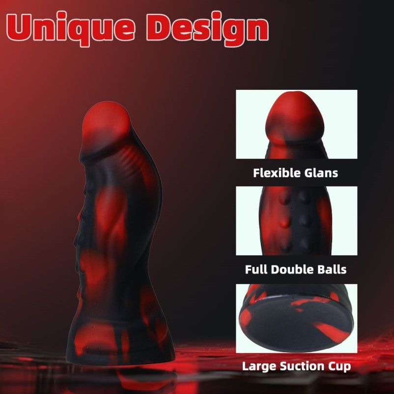 Dragon Dildo Blood-Black – Fantasy Monster Silicone Anal Dildo Double Ball Base | Domlust
