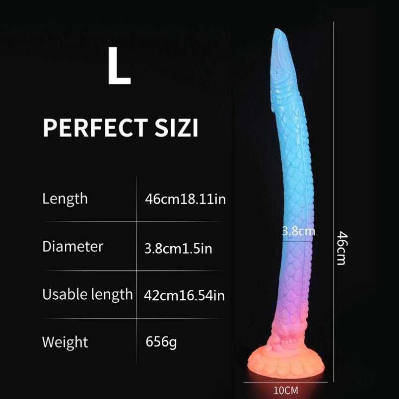 Glow-in-the-Dark Tentacle Dildo | Long Silicone Anal Whip & Butt Plug by Domlust