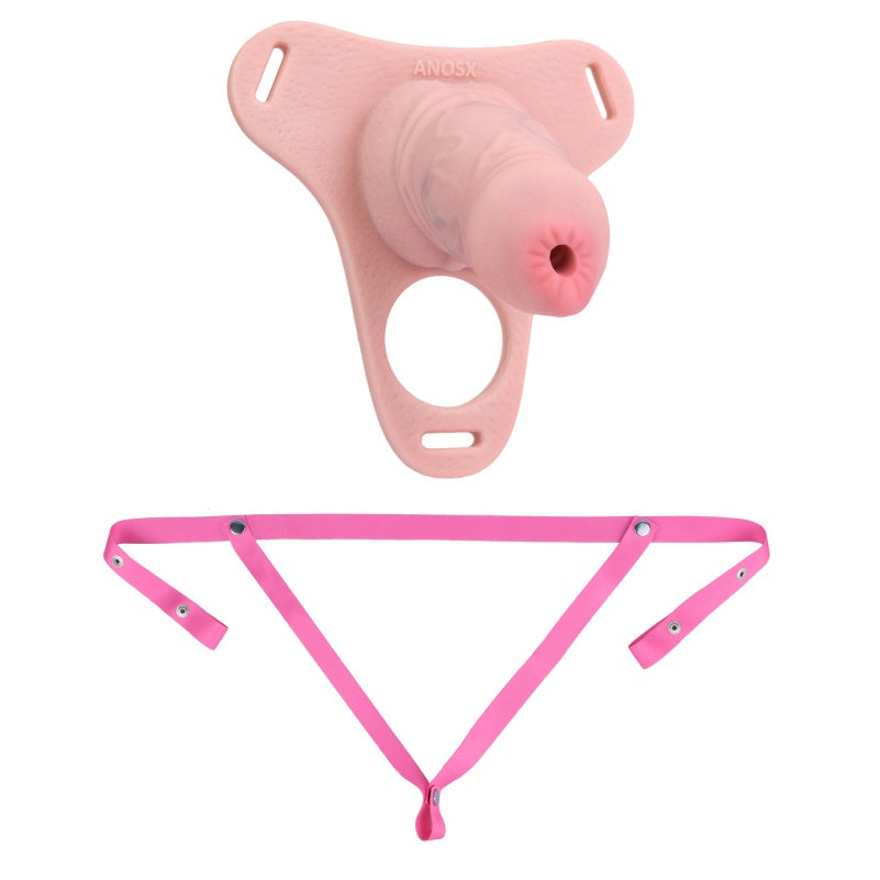 Strap-on Cock Sleeve Pants - Open-end Stand-to-Pee Penis Extender Sex Toys for Men
