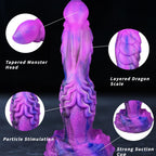 Domlust DrakeWave – Purple Dragon Vibrating Dildo | 10 Vibration + 7 Thrust Modes | Wireless Remote Platinum Silicone