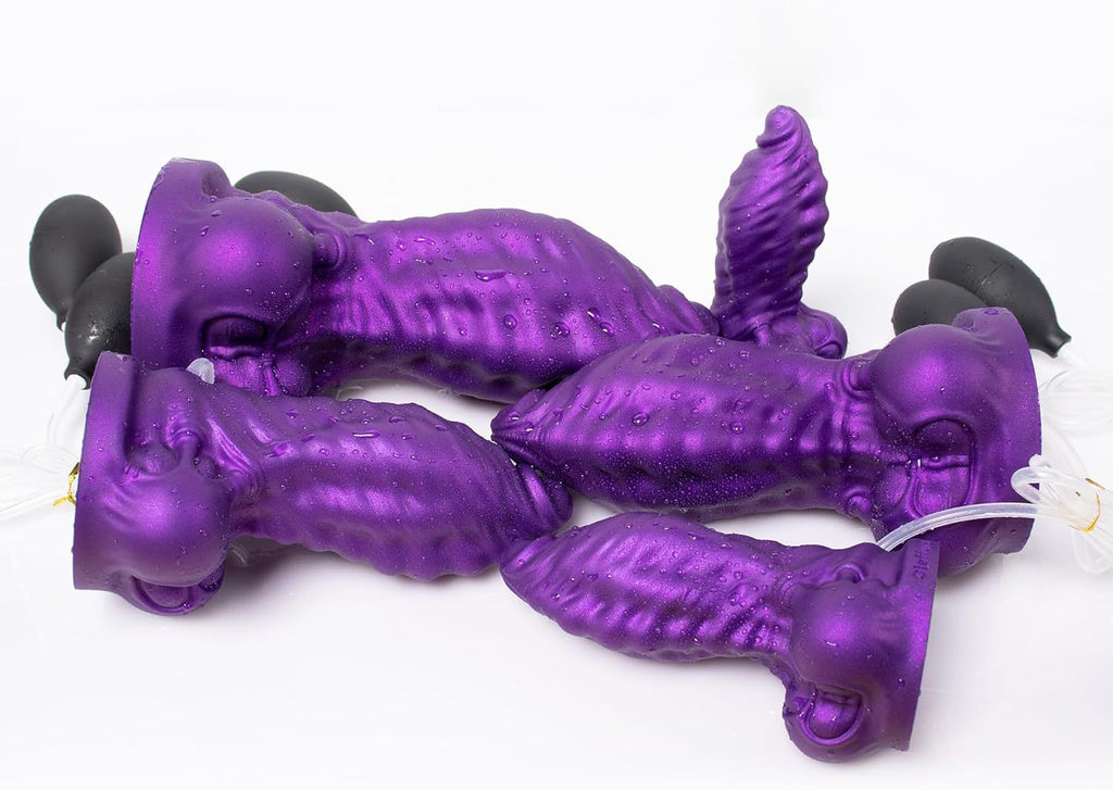 Purple Dragon Squirting Dildo | Segmented Silicone Huge Butt Plug Beast Sex Toy XS–XL – Domlust