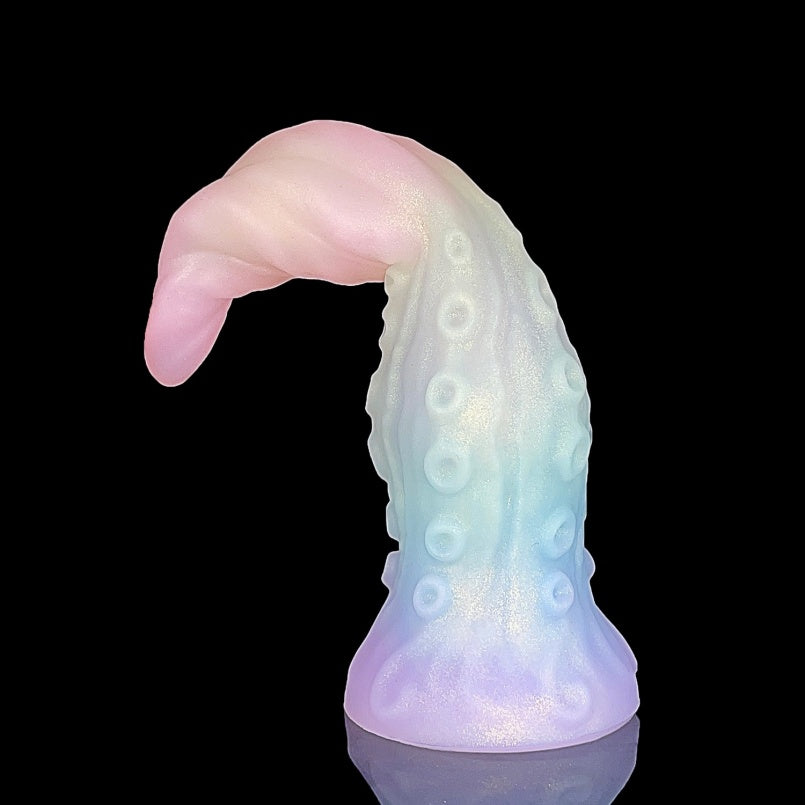 Domlust Clear Jelly Tentacle Dildo – Platinum Silicone Suction Cup Fantasy Dragon Anal G-Spot Fetish Sex Toy