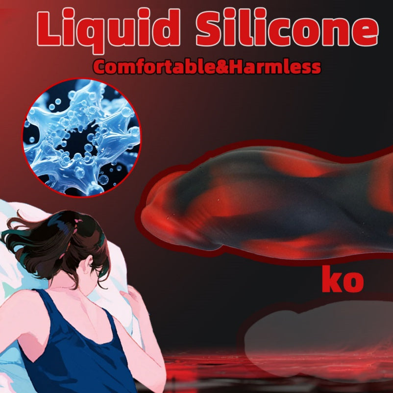 Dragon Dildo Blood-Black – Fantasy Monster Silicone Anal Dildo Double Ball Base | Domlust