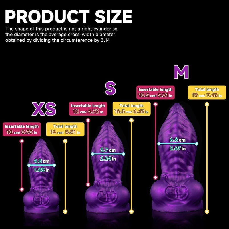 Purple Dragon Squirting Dildo | Segmented Silicone Huge Butt Plug Beast Sex Toy XS–XL – Domlust