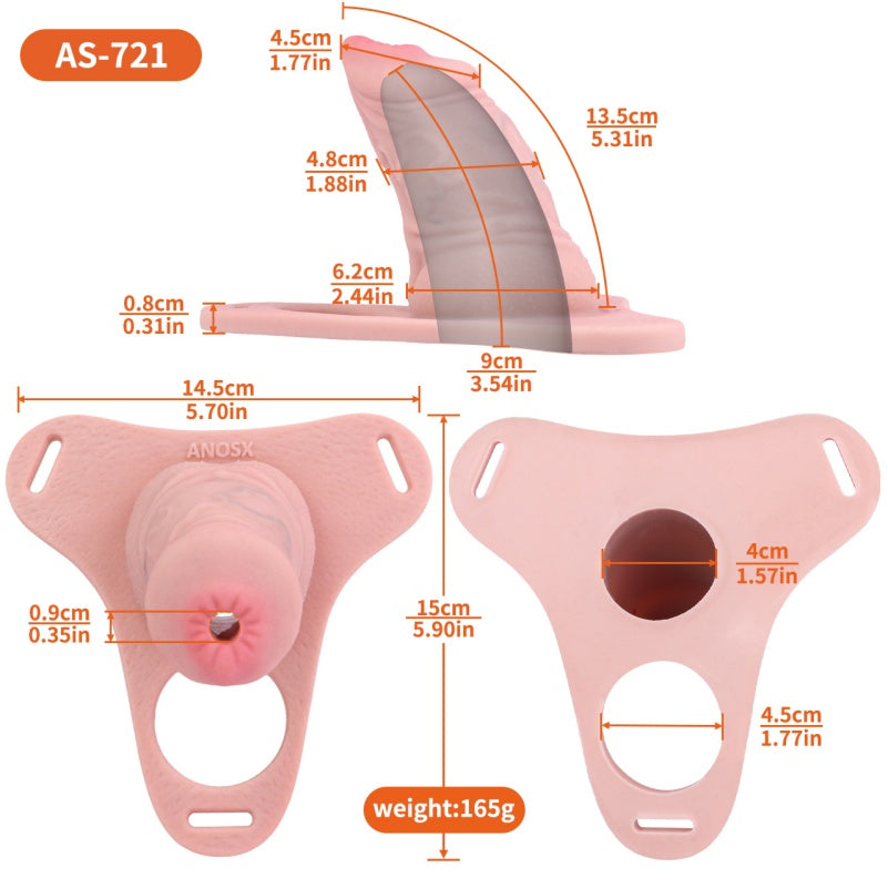 Strap-on Cock Sleeve Pants - Open-end Stand-to-Pee Penis Extender Sex Toys for Men