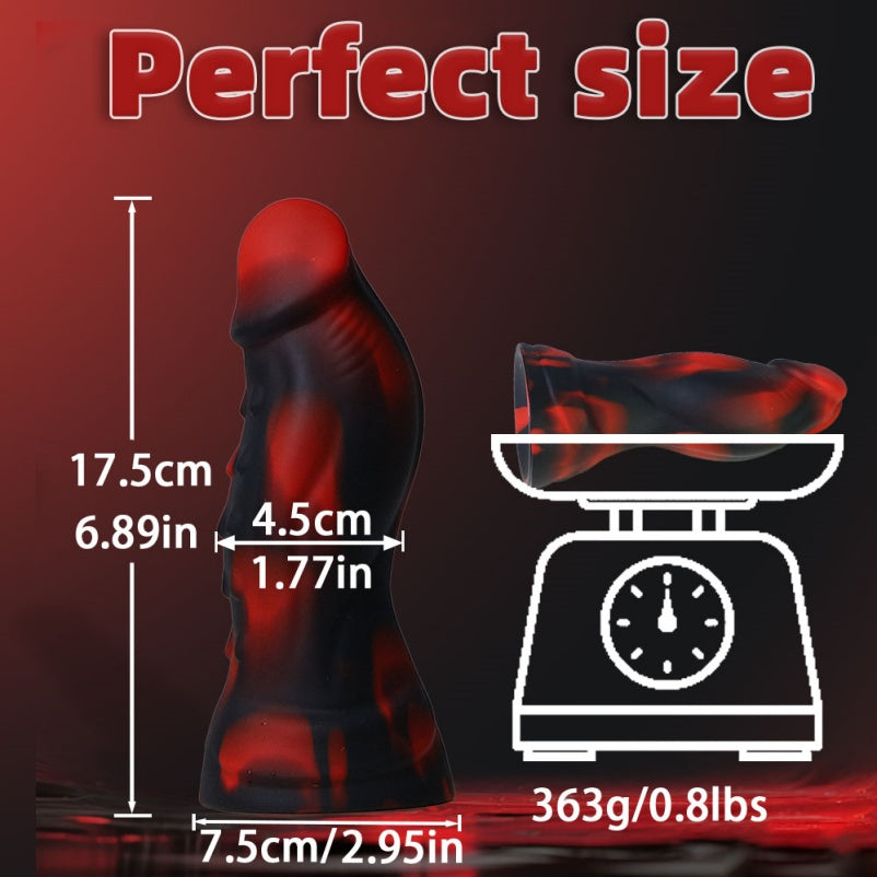 Dragon Dildo Blood-Black – Fantasy Monster Silicone Anal Dildo Double Ball Base | Domlust