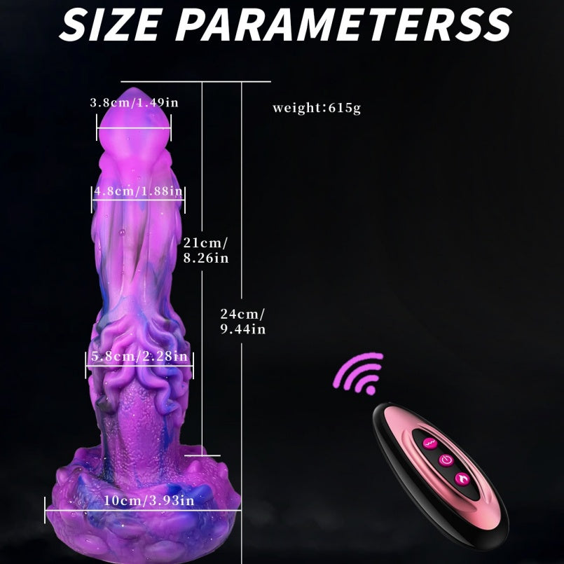 Domlust DrakeWave – Purple Dragon Vibrating Dildo | 10 Vibration + 7 Thrust Modes | Wireless Remote Platinum Silicone