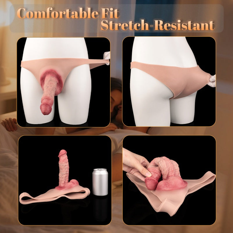 Wearable Cocksleeve Extender Pants – 7 inch Penis Sleeve Silicone Sheath Underwear for Men