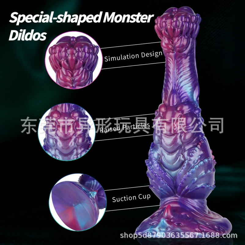 Domlust Purple Dragon Fist Plug | Canine Knot Monster Dildo – Platinum Silicone Anal Expander