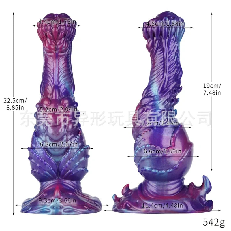Domlust Purple Dragon Fist Plug | Canine Knot Monster Dildo – Platinum Silicone Anal Expander