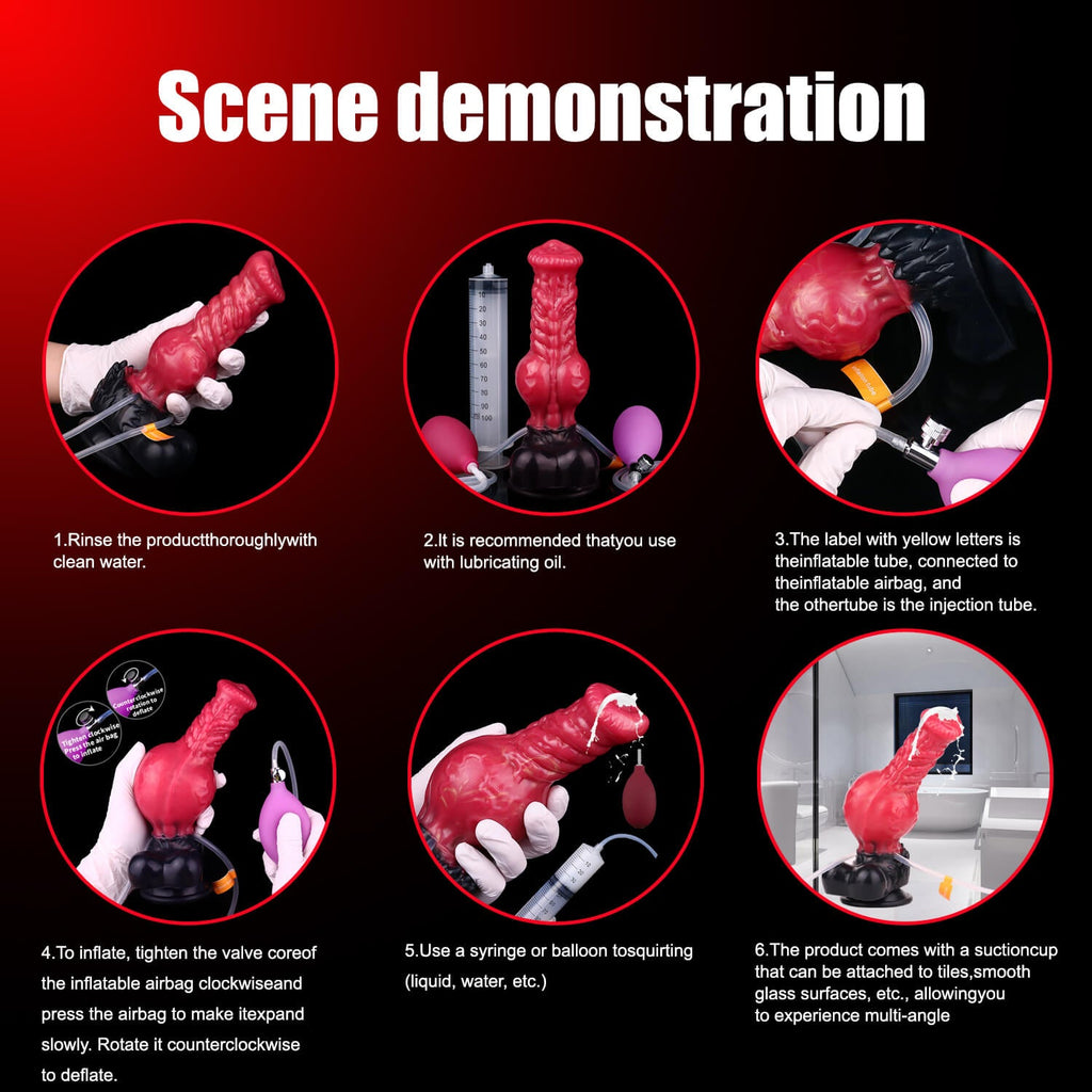 Fenrix 8 Inch Squirting Wolf Dildo with Inflatable Knot - Tarisss Sex Toy Store