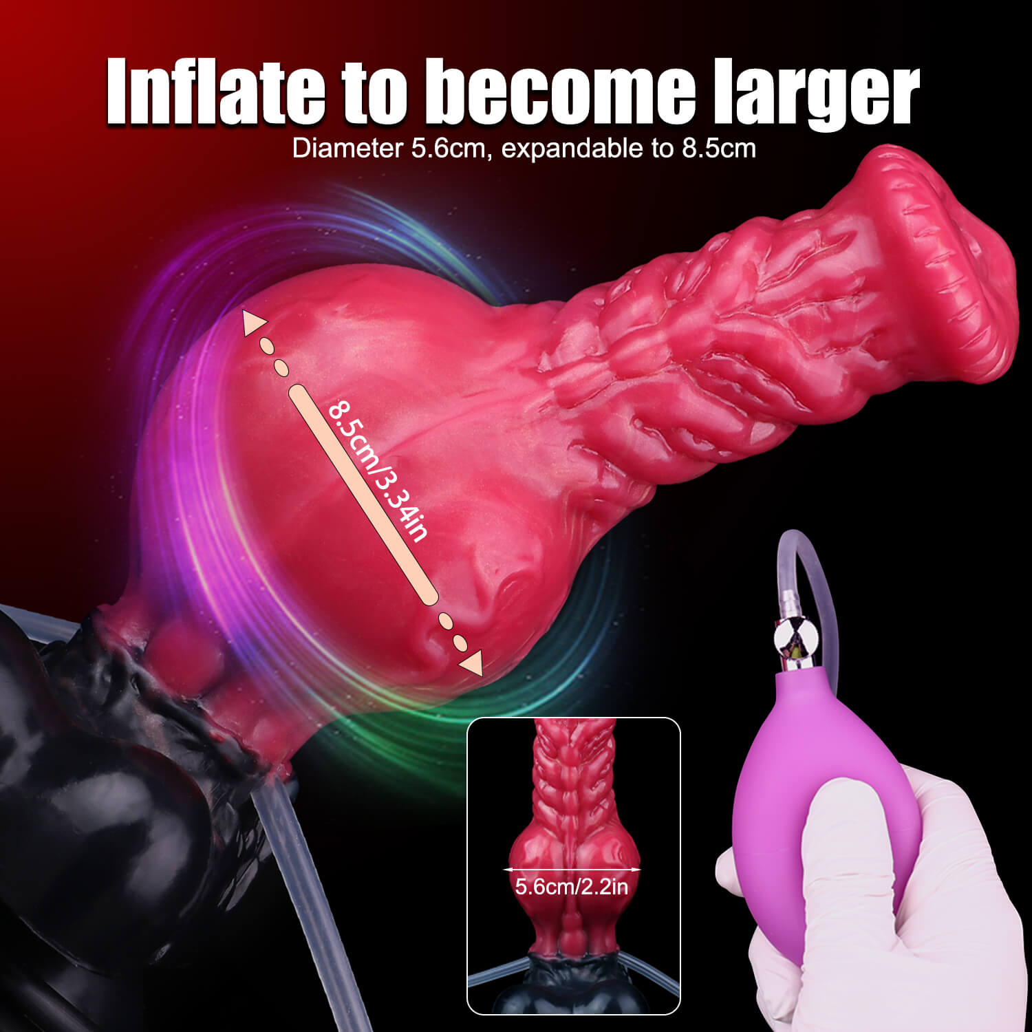 Fenrix 8 Inch Squirting Wolf Dildo with Inflatable Knot - Tarisss Sex Toy Store