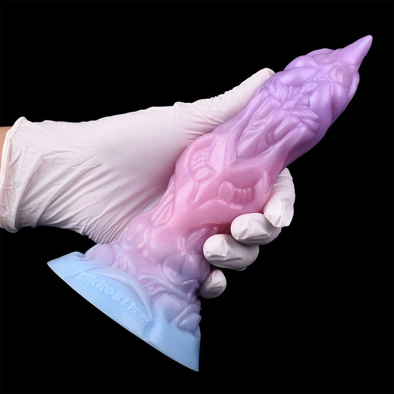 Inflatable Dragon Dildo – Knotted Drake’s Dick Butt Plug | Platinum Silicone | Expandable Girth