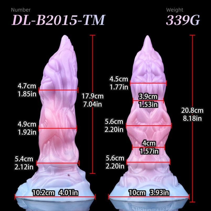 Inflatable Dragon Dildo – Knotted Drake’s Dick Butt Plug | Platinum Silicone | Expandable Girth