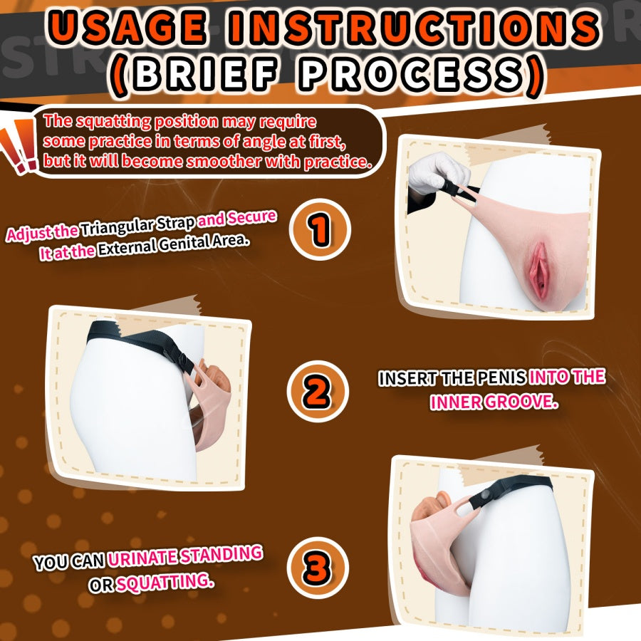 Realistic Silicone Fake Vagina Pussy Pants | Wearable Artificial Vagina Urination Device for Femboys & Crossdressers