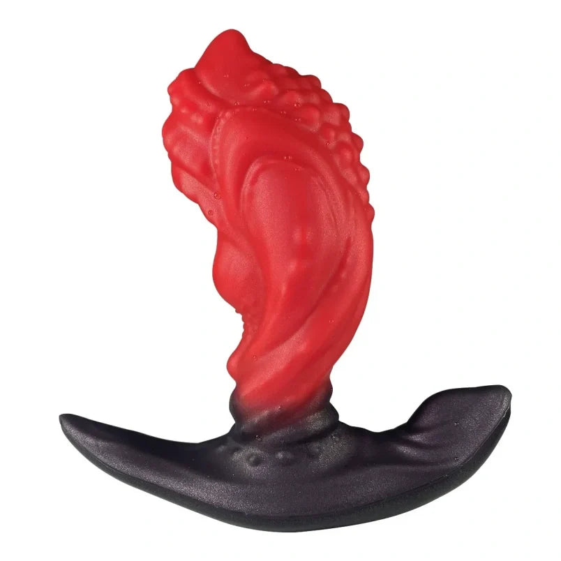Crimson Silicone Butt Plug Fantasy Dragon Dildo - Stimulation Tool for Vaginal and Anal Expansion