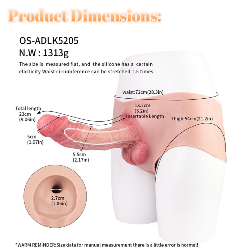 Wearable Sheath Underwear Cock Sleeve – Realistic 9-inch Dildo Bareskin Penis Extender