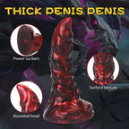 Domlust Blood Red Dragon Dildo – Platinum Silicone Scale-Textured Fantasy Suction Cup Sex Toy