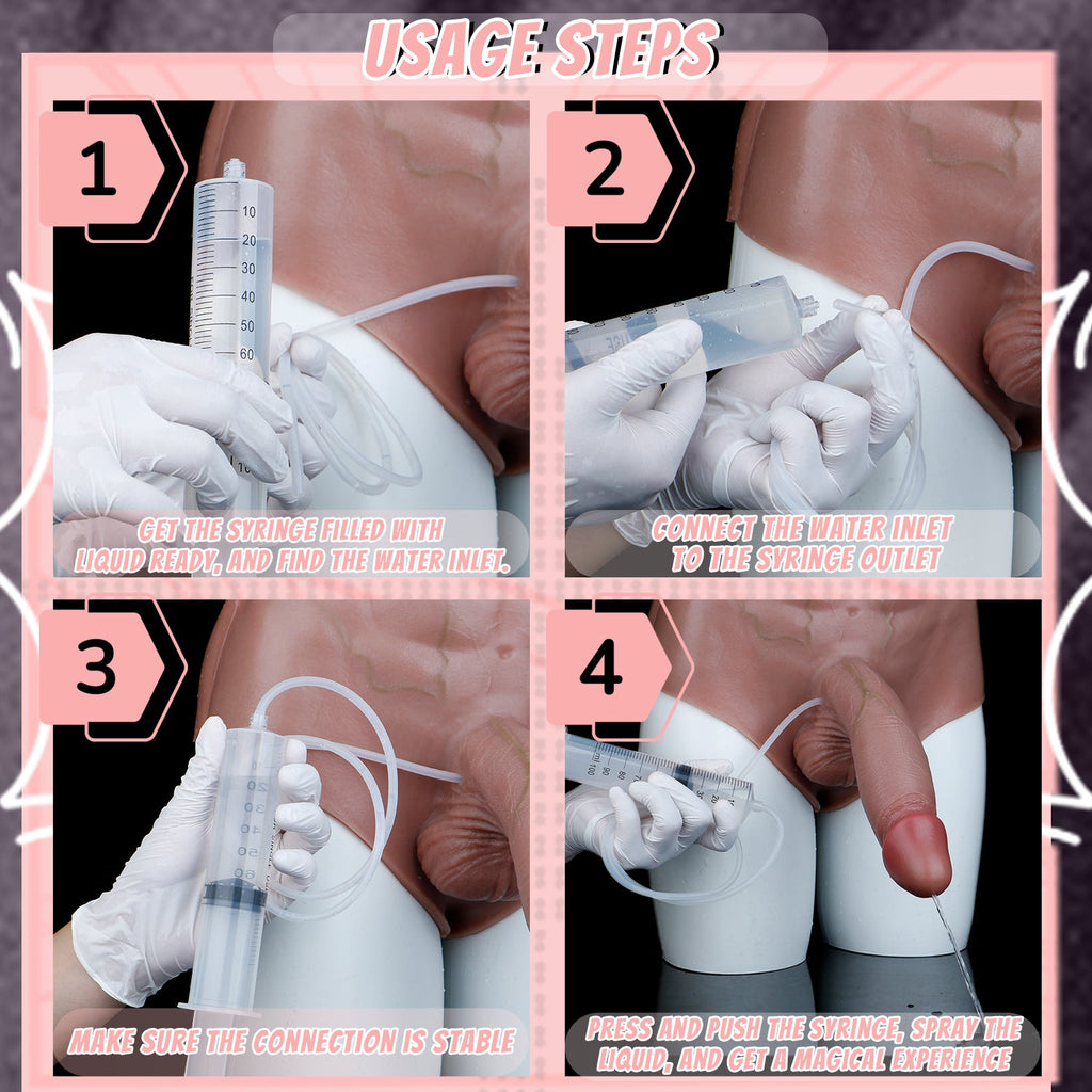 Realistic Squirting Cock Sleeve Panty — Wearable Silicone Penis Sheath Underwear for Size & Stamina