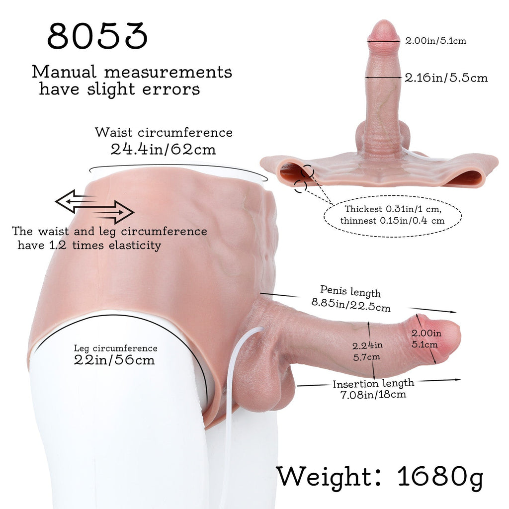 Realistic Squirting Cock Sleeve Panty — Wearable Silicone Penis Sheath Underwear for Size & Stamina