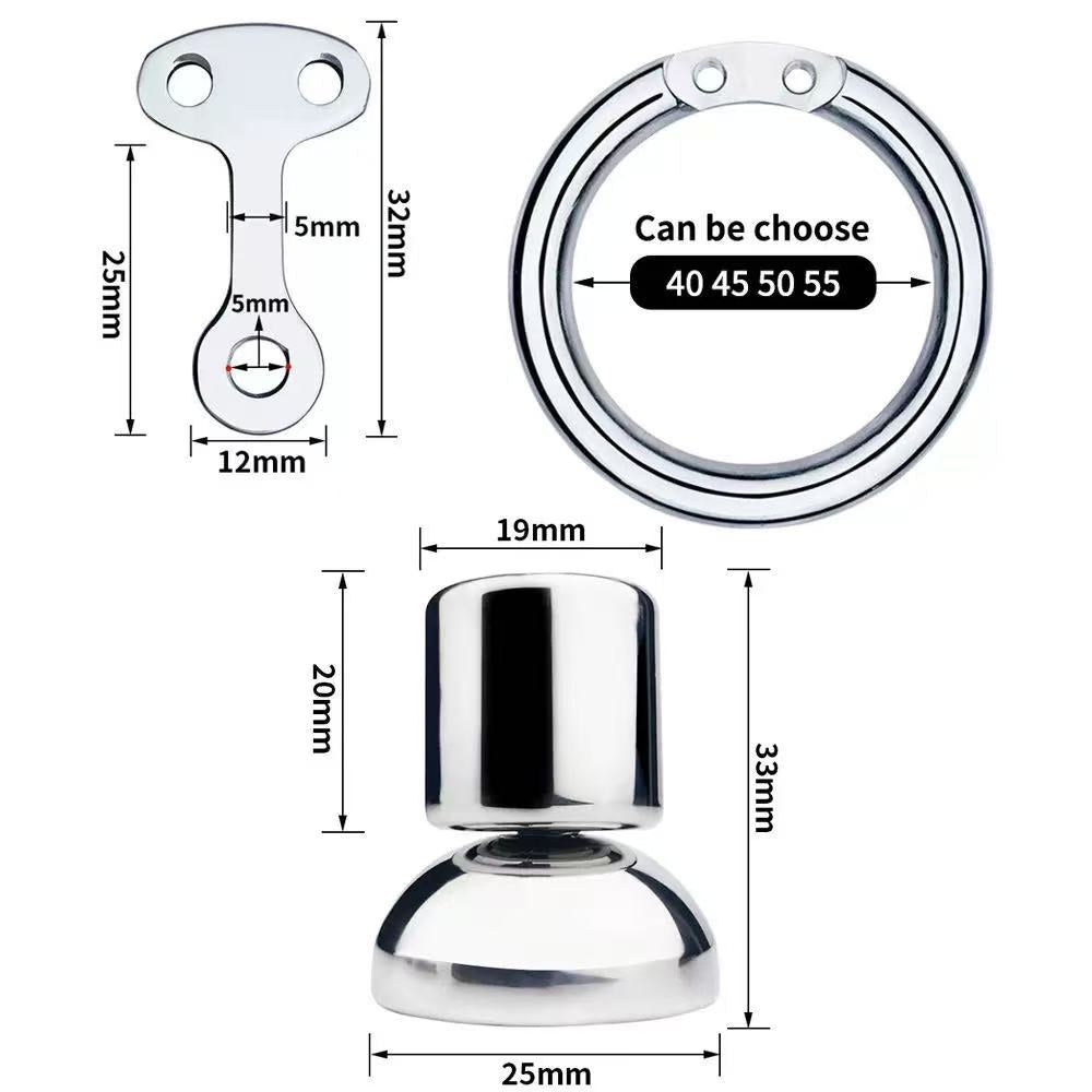 Flat Chastity Cage with Metal Inverted