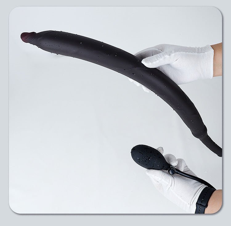 Flexible Silicone Inflatable Anal Dildo with Hand Pump & Bulb Tip - Tarisss Sex Toy Store