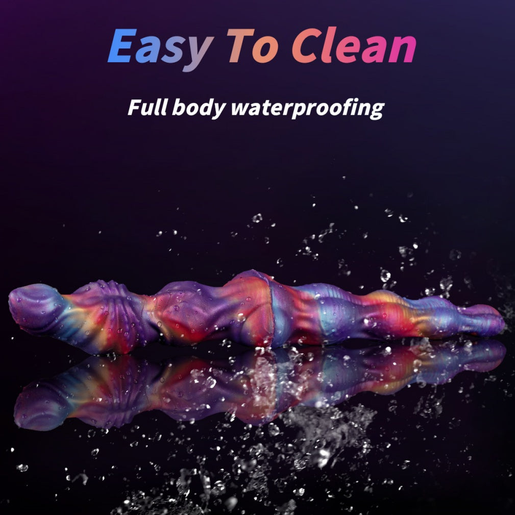 Nebula Twin-Link – Platinum Silicone Double Ended Knotted Dildo | Domlust Fetish