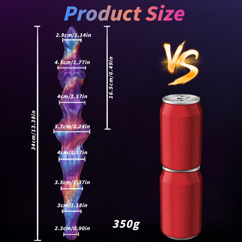 Nebula Twin-Link – Platinum Silicone Double Ended Knotted Dildo | Domlust Fetish
