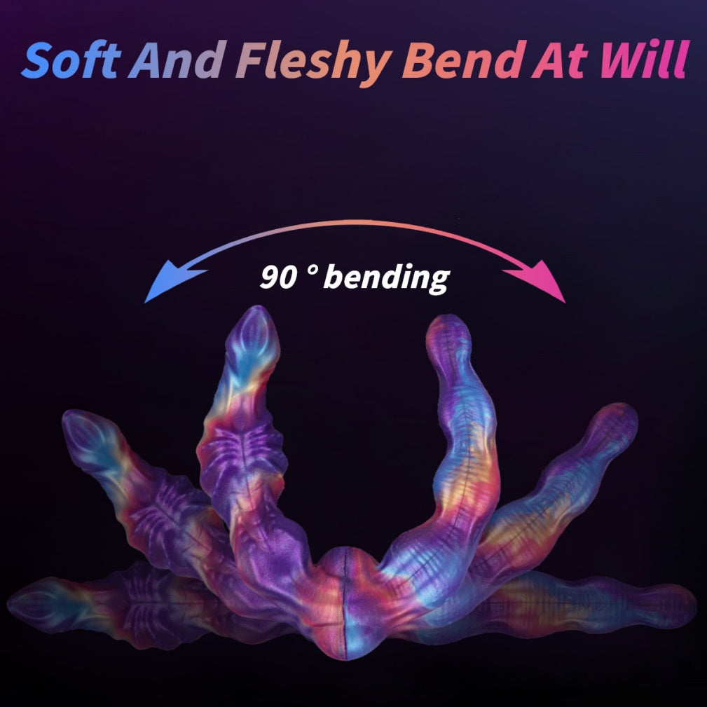 Nebula Twin-Link – Platinum Silicone Double Ended Knotted Dildo | Domlust Fetish