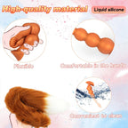 Fox 12 inch Extra Long Anal Bead with Tail - Tarisss Sex Toy Store