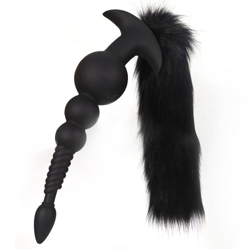 Fox 12 inch Extra Long Anal Bead with Tail - Tarisss Sex Toy Store