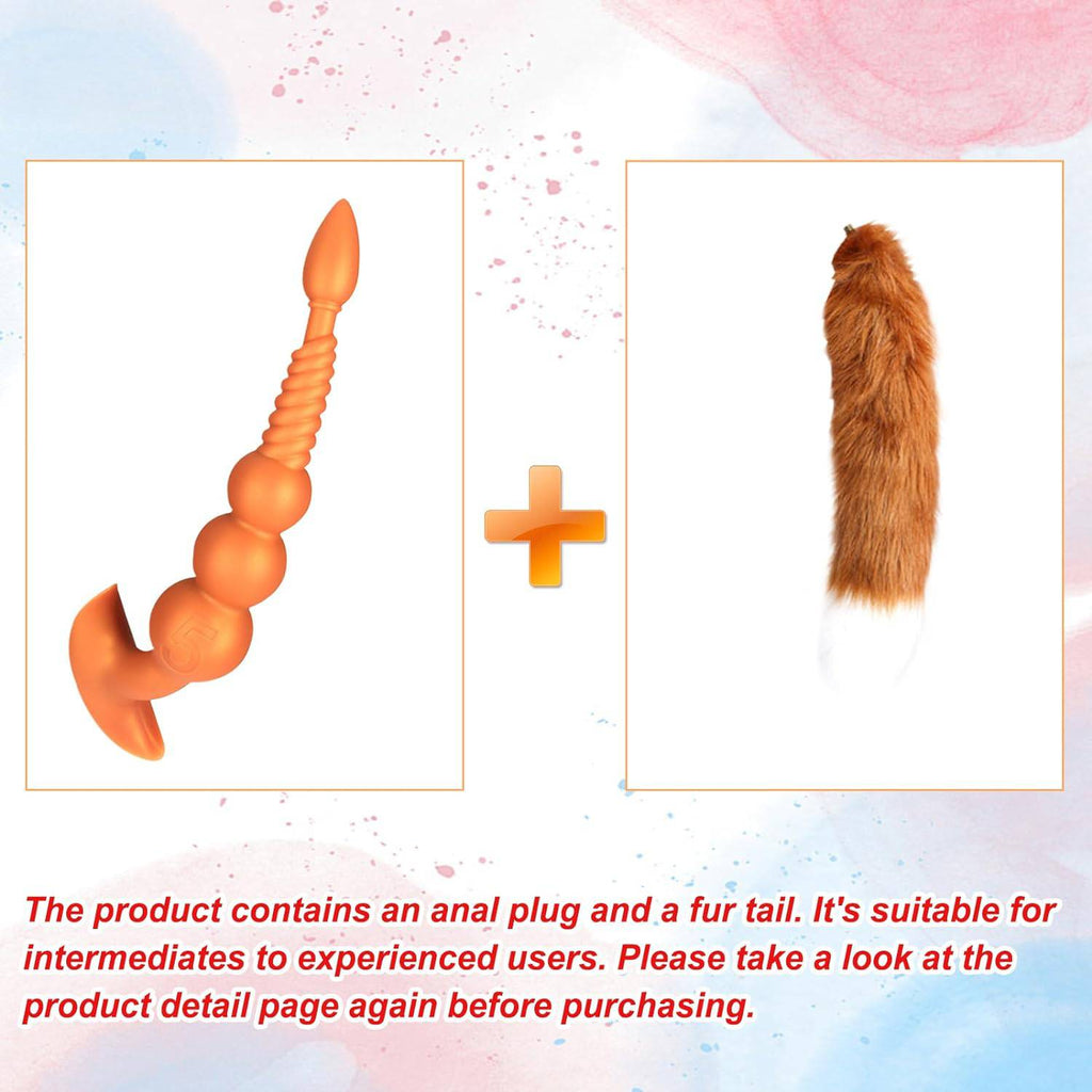 Fox 12 inch Extra Long Anal Bead with Tail - Tarisss Sex Toy Store