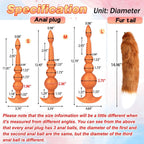 Fox 12 inch Extra Long Anal Bead with Tail - Tarisss Sex Toy Store