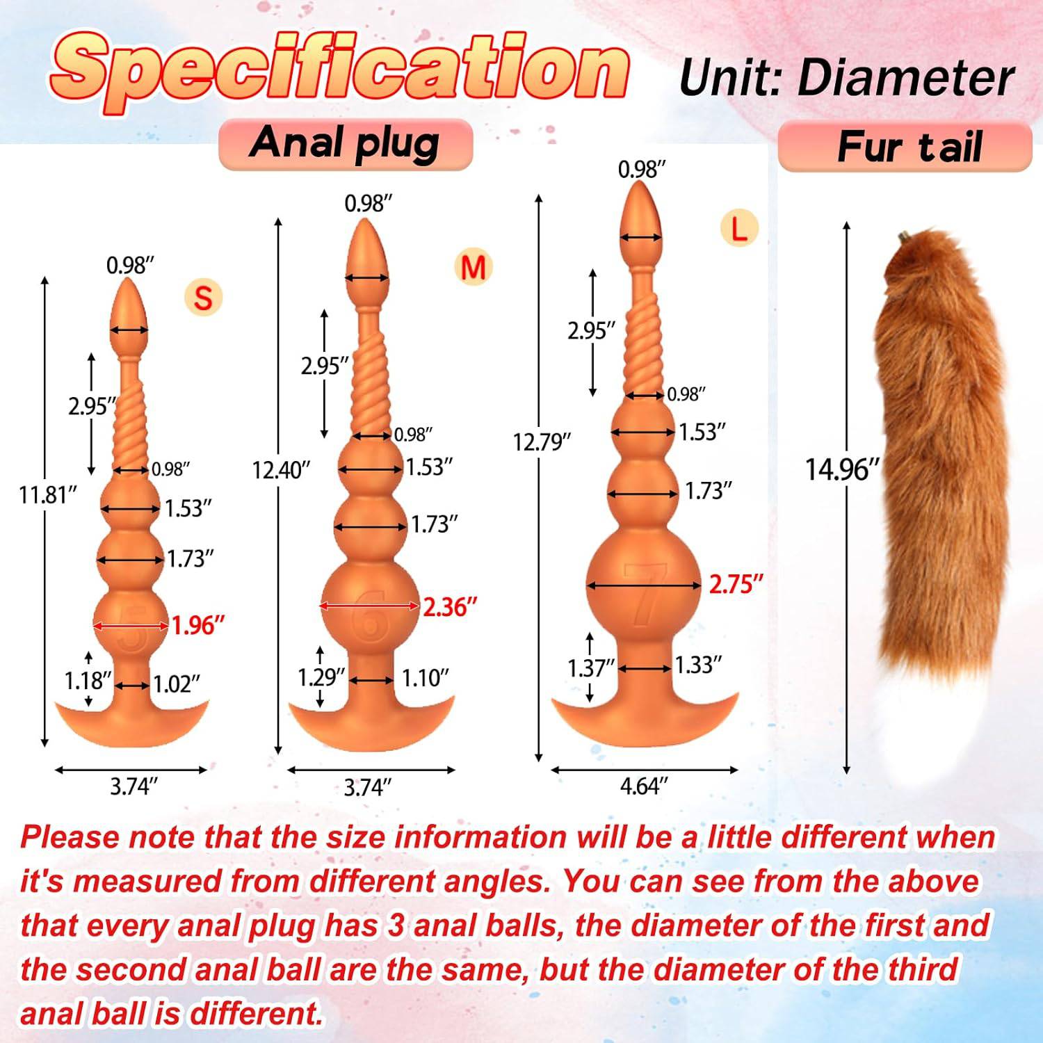 Fox 12 inch Extra Long Anal Bead with Tail - Tarisss Sex Toy Store