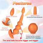 Fox 12 inch Extra Long Anal Bead with Tail - Tarisss Sex Toy Store