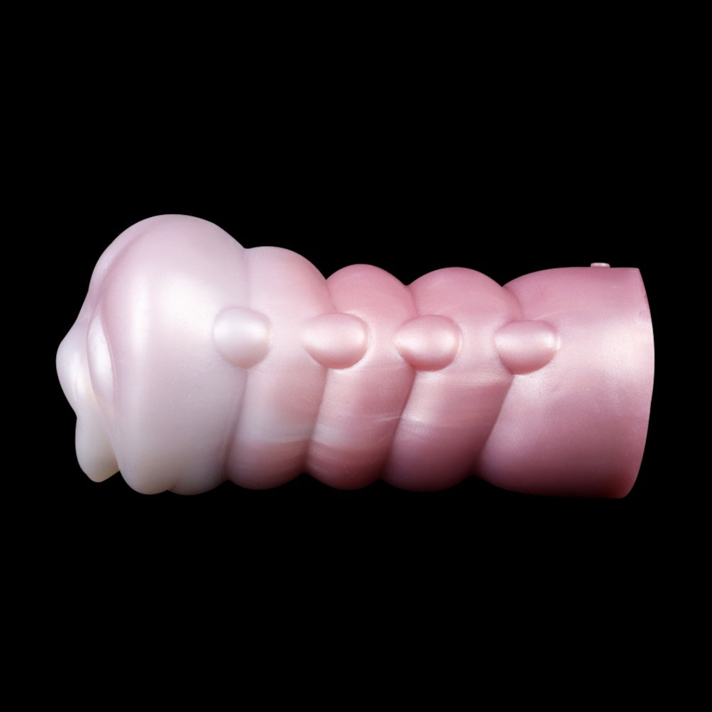 Flower-Entry Pink Pearl Pocket Pussy – Spiral Grip Platinum Silicone Tight Stroker | Domlust