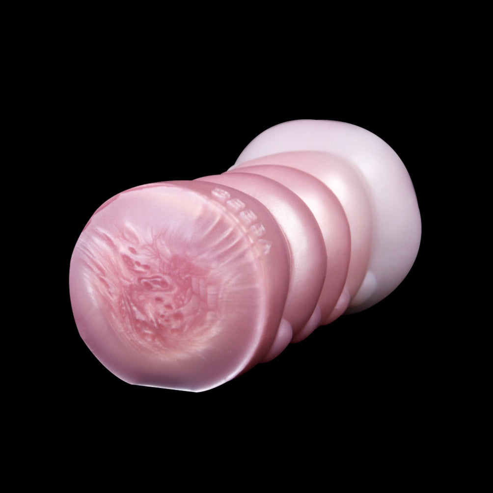 Flower-Entry Pink Pearl Pocket Pussy – Spiral Grip Platinum Silicone Tight Stroker | Domlust
