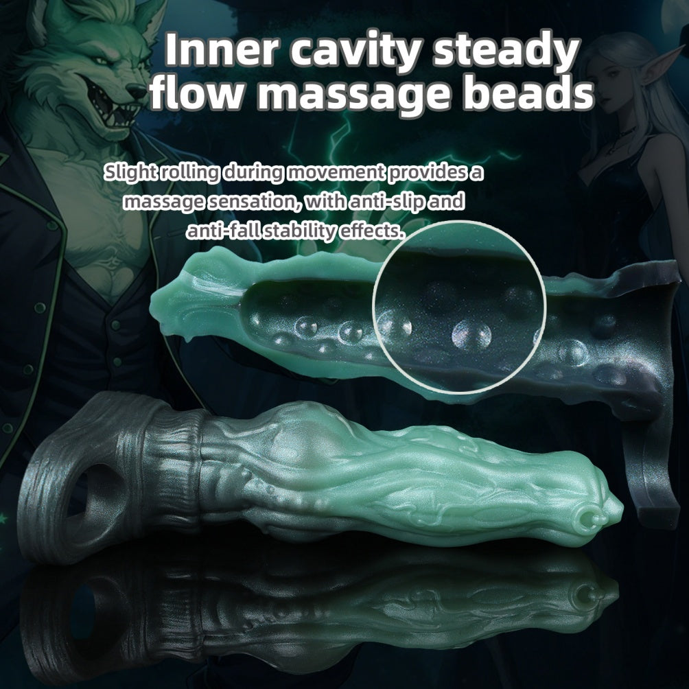 8.26 in Fantasy Knot Cock Sleeve & Penis Extender for Men - Virex, the Moonbound Hound