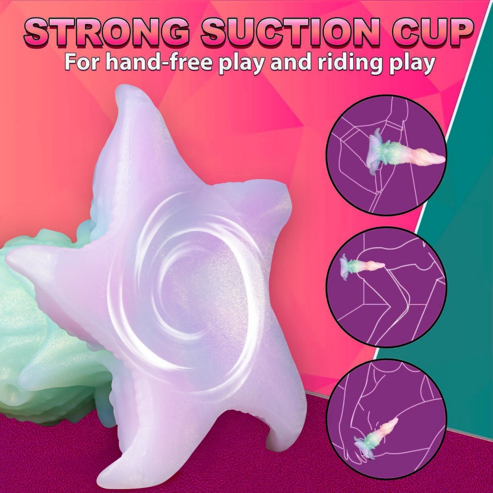 Crystal Spiral Tentacle Dildo – Platinum Silicone Starfish Suction Cup Fantasy Toy | Domlust