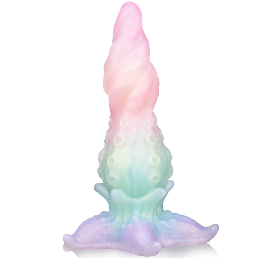 Crystal Spiral Tentacle Dildo – Platinum Silicone Starfish Suction Cup Fantasy Toy | Domlust
