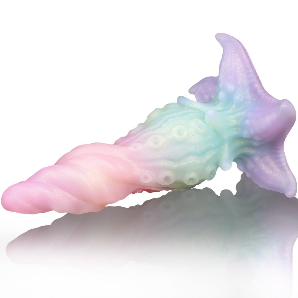 Crystal Spiral Tentacle Dildo – Platinum Silicone Starfish Suction Cup Fantasy Toy | Domlust