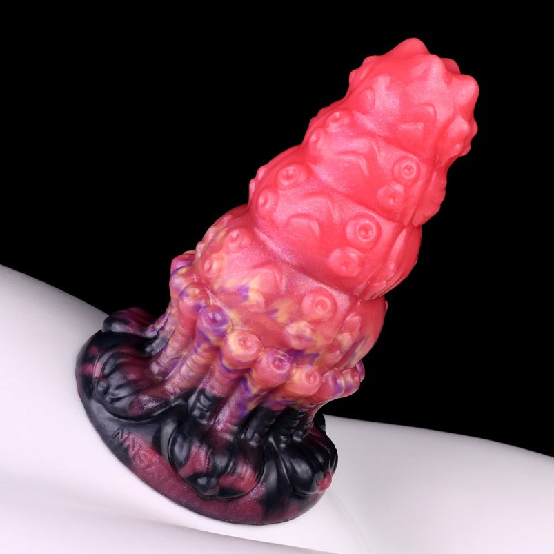 Tentacle Butt Plug Dildo – Blood-Iridescent Platinum Silicone Anal Fantasy Toy | Domlust
