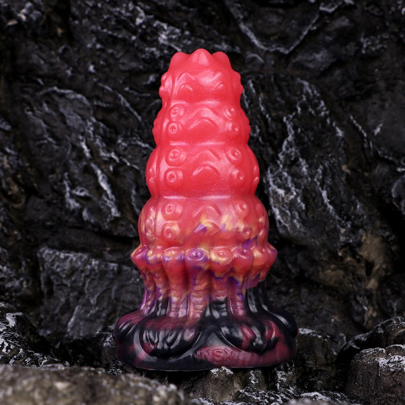 Tentacle Butt Plug Dildo – Blood-Iridescent Platinum Silicone Anal Fantasy Toy | Domlust